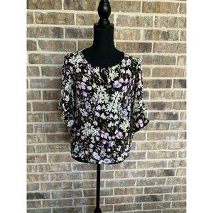 Lauren Conrad floral boho loose blouse medium